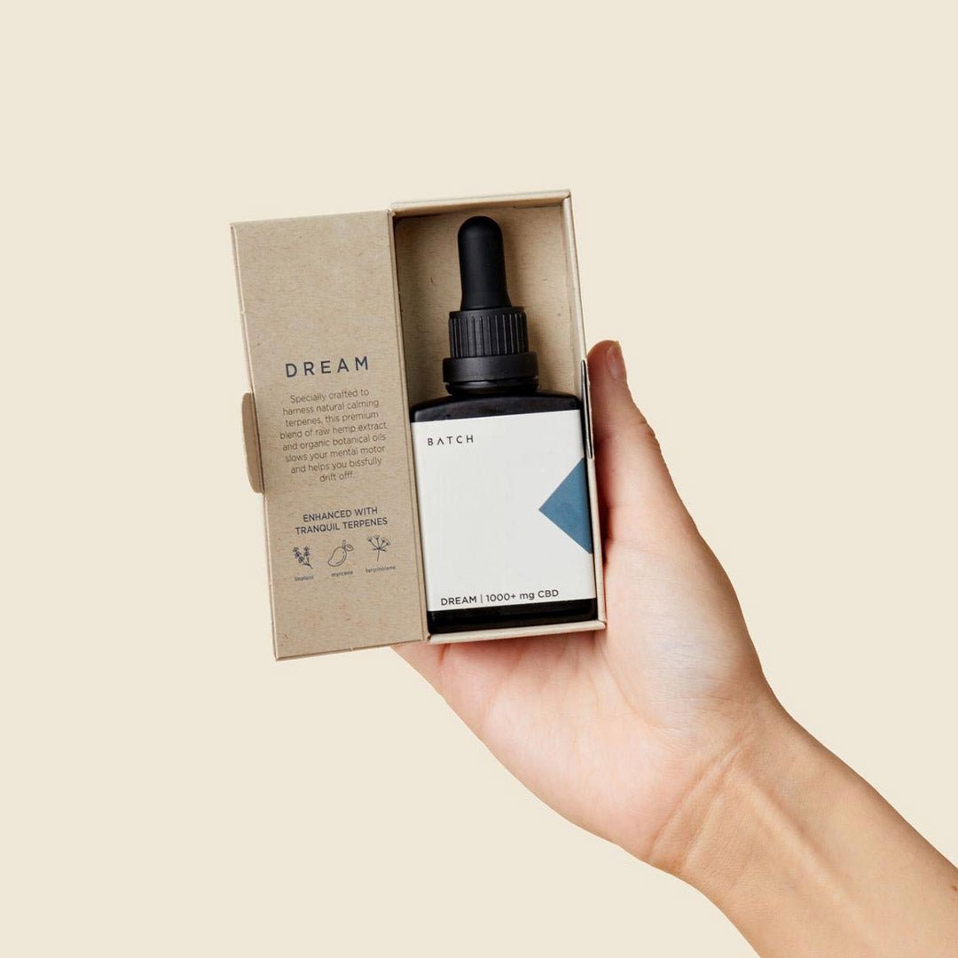 dream cbd sleep oil in box